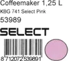 Product information and branding for a pink coffeemaker. Náhľad obrázku produktu