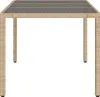 vidaXL Záhradný stôl so sklenenou doskou béžový 150x90x75 Náhľad obrázku produktu 5