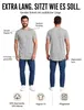 Mivaro Herren T-Shirt extra lang Grau meliert 3XL - Produktbild-Vorschau 2