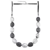 Steuer Modeschmuck Kette Metall 97cm grau Glasstein Produktbild-Vorschau 2