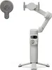 A white smartphone gimbal stabilizer and a circular remote control are displayed against a white background. Voir les images du produit