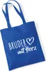 Huuraa Jutebeutel Bruder mit Herz 10 Liter Bright Royal Produktbild-Vorschau 1