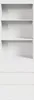 A white bookshelf with three drawers at the bottom and three shelves above. Produktbild-Vorschau