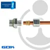 A product image showing a fitting for a pipe, with a blue banner indicating an example of use. Produktbild-Vorschau