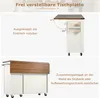 A multi-panel image showcasing a kitchen cart with a foldable tabletop, demonstrating its different configurations and uses. Anteprima dell’immagine prodotto