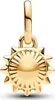 A close-up studio shot of a gold sun charm pendant. Produktbild-Vorschau