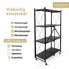 deluxe4home® Klappbares Regal mit Rollen Schwarz I 4 Produktbild-Vorschau 3