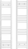Two white towel radiators are shown side-by-side against a white background. Náhled obrázku produktu