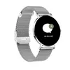 A silver smartwatch with a mesh band is shown against a white background. The watch face displays a message notification icon with '0' and the text 'No Message'. Anteprima dell’immagine prodotto
