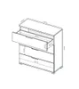 Kommode Teddy – 4 Schubladen – Eiche Artisan – 110×84×47 cm Produktbild-Vorschau 3