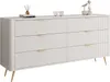 Kommode SCARLETT 6S mit Schubladen / Beige + Gold Produktbild-Vorschau 8