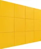 A wall covered with yellow acoustic panels. Podgląd zdjęcia produktu