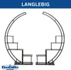Two black metal plant stands with multiple shelves, shaped like half-circles, are displayed against a white background. Anteprima dell’immagine prodotto