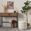 Tabouret en velours SINAN, blanc, Ø 40 cm Voir les images du produit 2