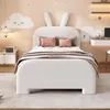 A child's bedroom with a white bed featuring bunny ears, decorated with cloud and star decals on the wall. Anteprima dell’immagine prodotto