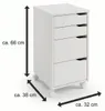 Massivholz Rollcontainer Kiefer | weiß | Bürocontainer mit Produktbild-Vorschau 3