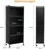 A diagram showing the dimensions of a black shelving unit. Produktbild-Vorschau