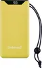A yellow power bank with a black lanyard. Voir les images du produit