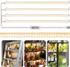 A collage of images showing LED grow lights and plants under grow lights. Produktbild-Vorschau