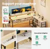Bureau d'angle en L AIORBER avec tiroirs, prises Voir les images du produit 5
