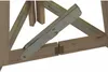Close-up view of the wooden structure and metal hinges of a folding table. Produktbild-Vorschau