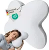 A woman sleeping on a pillow, with a larger view of the pillow in the background. Produktbild-Vorschau