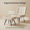 Loungesessel mit Fußhocker Samt Beige Gepolsterter Produktbild-Vorschau 6