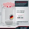 WELLGRO 12 x 635 ml Einmachgläser mit Schraubdeckel TO 82 – Produktbild-Vorschau 2