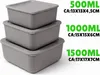 Boîtes de conservation carrées, lot de 3, gris Voir les images du produit 7