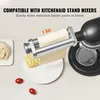 A KitchenAid stand mixer attachment for making pasta is shown, with freshly made pasta to the side. Produktbild-Vorschau