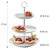 Etagere - H 37 cm - 3 Etagen - Weiß - Porzellan Produktbild-Vorschau 5