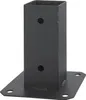 A black metal post anchor with a square opening and a flat base with four mounting holes. Náhled obrázku produktu