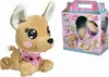 A plush toy dog and its packaging are displayed side-by-side against a white background. Anteprima dell’immagine prodotto