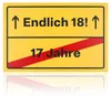 FunX Endlich 18 Geburtstag Schild - Witziges Ortsschild als Produktbild-Vorschau 1