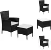 vidaXL Chaise de jardin et tabouret avec coussins Poly Voir les images du produit 1