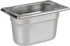 A close-up shot of a rectangular stainless steel food pan. Náhled obrázku produktu
