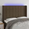 LED Kopfteil Dunkelbraun 147x16x118/128 cm Stoff Produktbild-Vorschau 2