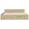 The Living Store Bettgestell mit Schubladen Sonoma-Eiche Produktbild-Vorschau 5