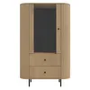 AX LIVING Vitrine Halay Eiche Cremona, 1 Tür & 2 Schubladen Produktbild-Vorschau 1