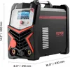 A black and red VEVOR welding machine with dimensions indicated. Náhľad obrázku produktu