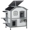 Katzenhaus Aus Holz, Outdoor Katzenhütte Mit Treppe, Produktbild-Vorschau 1