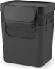 A stack of three black trash bins with lids and handles, presented against a white background. Produktbild-Vorschau