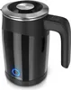 A black electric kettle with a silver lid and handle, shown on a white background. Podgląd zdjęcia produktu