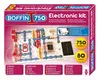 The image shows the retail packaging of an electronic kit. The front of the box displays the product itself, which is a circuit board with various electronic components and a solar panel. There are also callouts for features and project counts. Produktbild-Vorschau