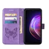 VIVO V21 5G Case, Farfalla Rilievo Flip Custodia in pelle Anteprima dell’immagine prodotto 3