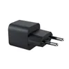 A black electrical plug adapter with two silver prongs. Podgląd zdjęcia produktu