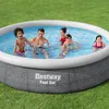 Bestway runder aufblasbarer Fast-Set-Pool – Rattan-Druck – Produktbild-Vorschau 2