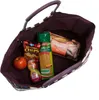 A shopping bag filled with groceries, including apples, chips, and pasta. Podgląd zdjęcia produktu