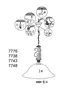 Diagram showing assembly steps for a chandelier. Produktbild-Vorschau