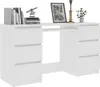 A white desk with drawers, decorated with a picture frame, candle holder, and a plant. Anteprima dell’immagine prodotto